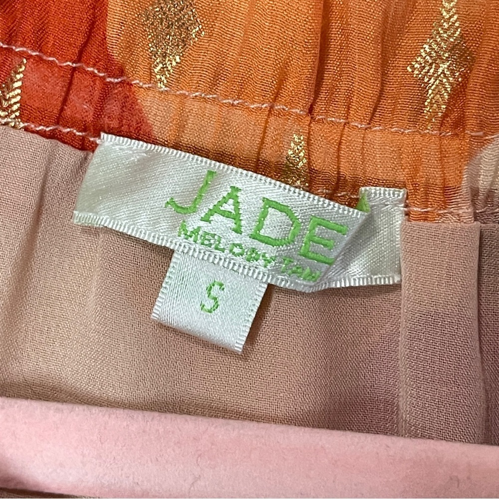 JADE By Melody Tam Bell Sleeve Geometric Print Blouse, Small - Picture 5 of 10
